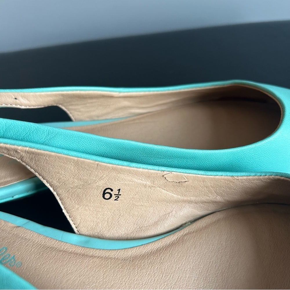 Seychelles Mint Green Reflection Wedge Slingback Shoes - Picture 10 of 13